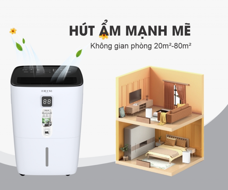 Máy hút ẩm không khí phòng 20 - 80 m²