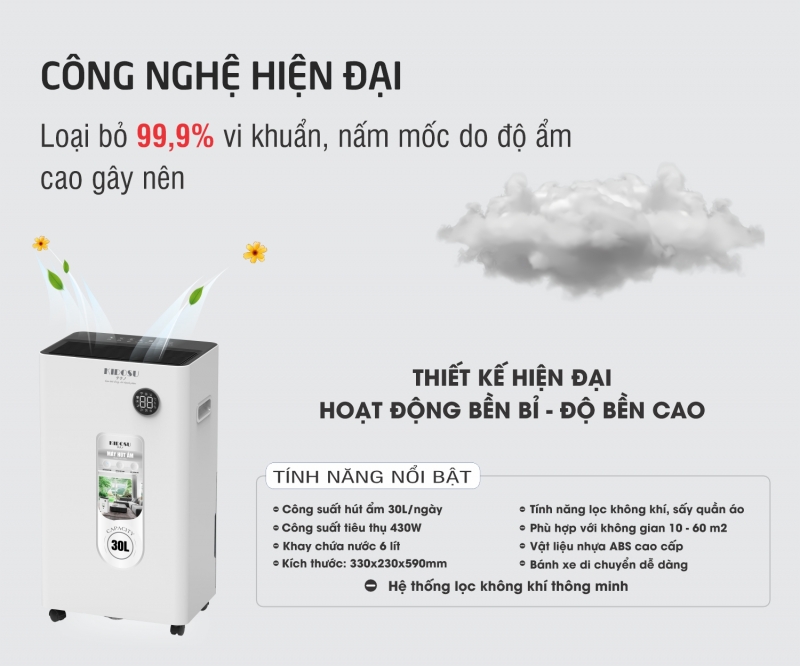 Máy Hút Ẩm 30 Lít Kidosu KD-D30L