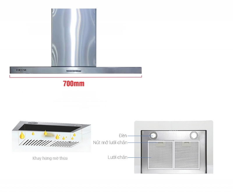 Máy hút mùi Kidosu KD-HM556