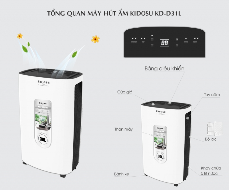 Máy hút ẩm Kidosu 25 Lít KD-D31L